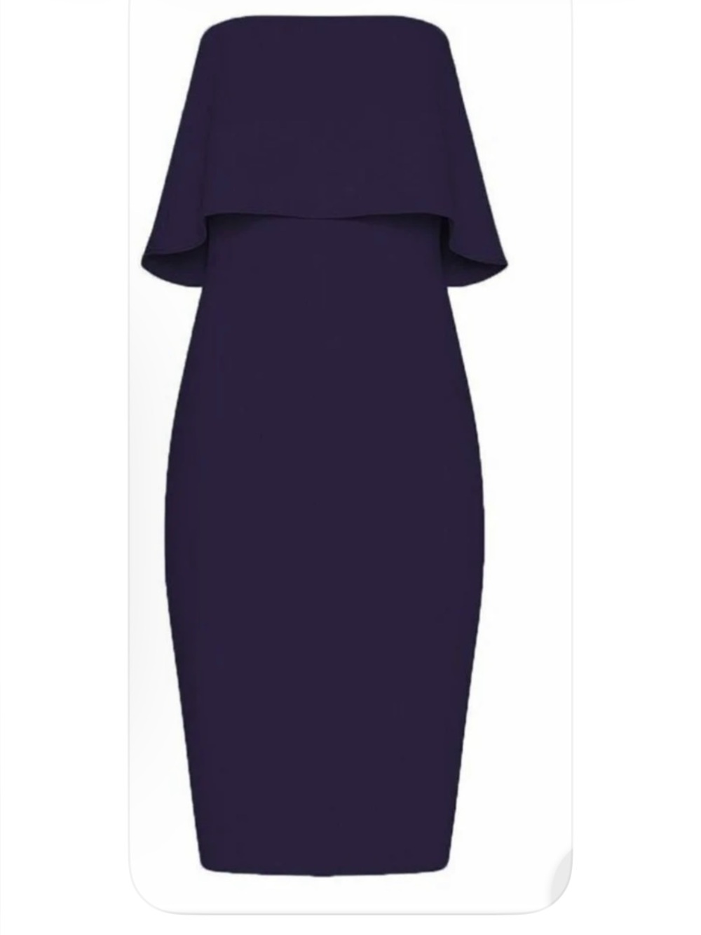 NWT LIKELY  Driggs Sheath Dress Navy Off Shoulder Foldover Midi Cocktail - Picture 5 of 15